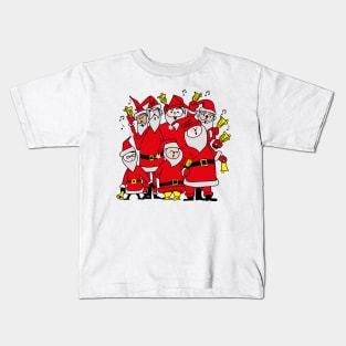 Santa Claus Choir Singing Christmas Song Kids T-Shirt